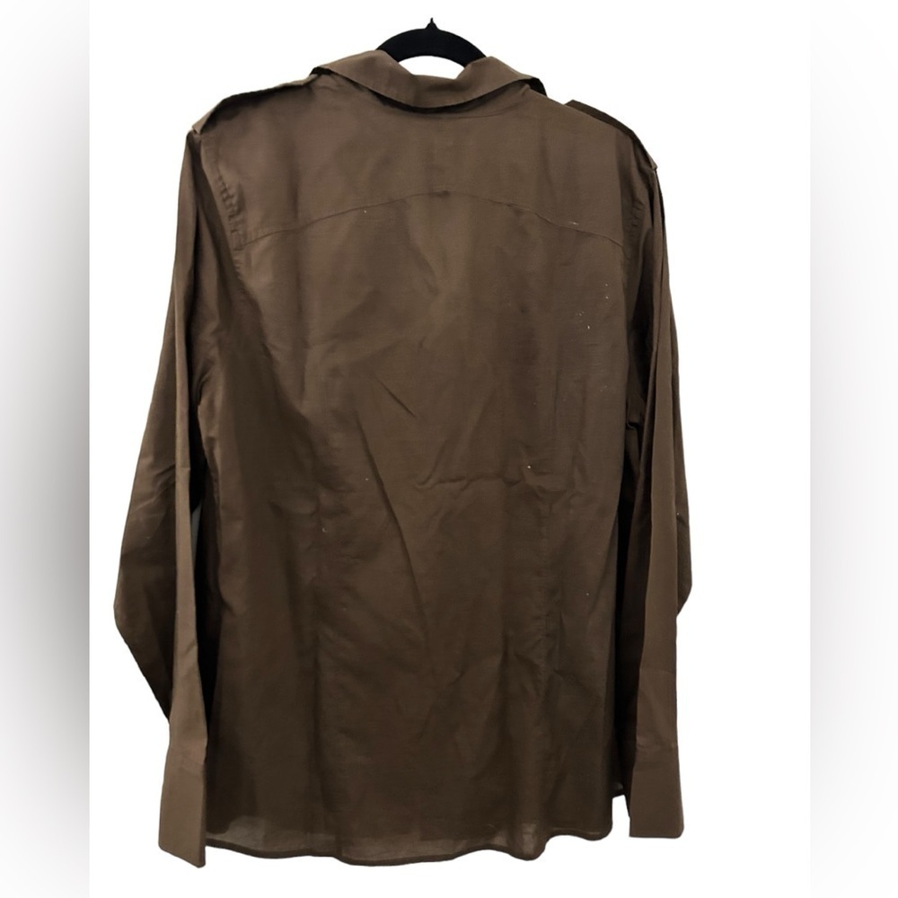Banana Republic Brown Military Crisscross Front Closure‎ Lightweight Blouse - Picture 2 of 4
